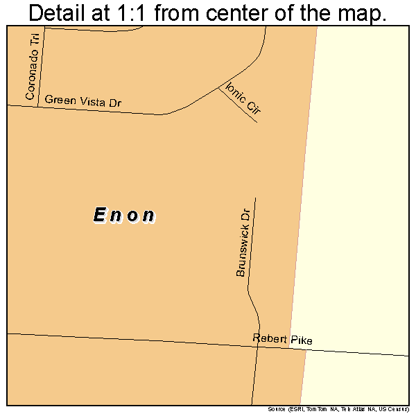 Enon, Ohio road map detail