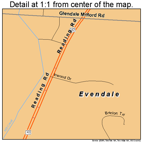 Evendale, Ohio road map detail