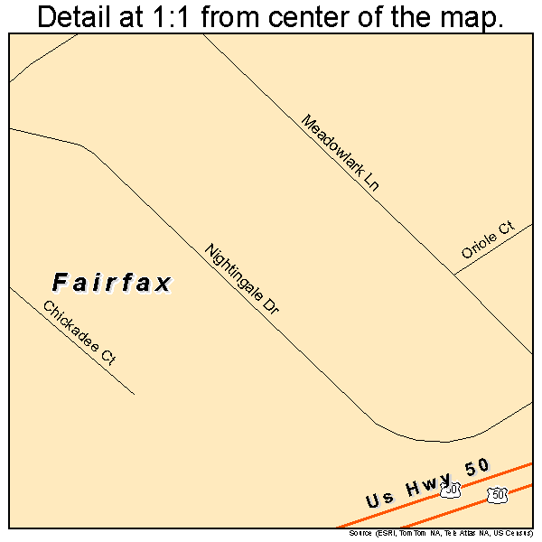 Fairfax, Ohio road map detail