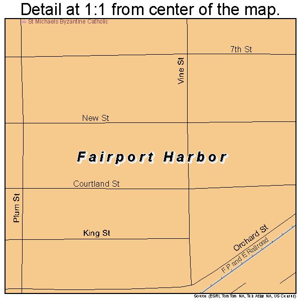 Fairport Harbor, Ohio road map detail