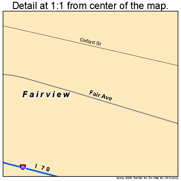 Fairview, Ohio road map detail