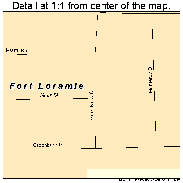 Fort Loramie, Ohio road map detail