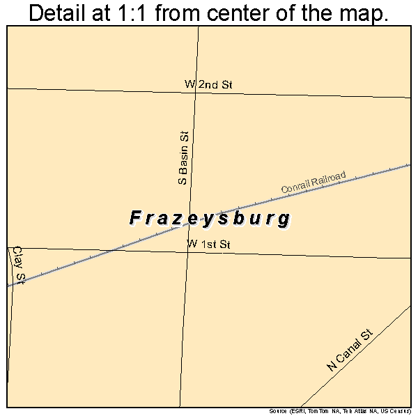 Frazeysburg, Ohio road map detail