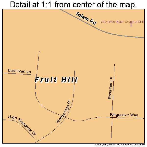 Fruit Hill, Ohio road map detail