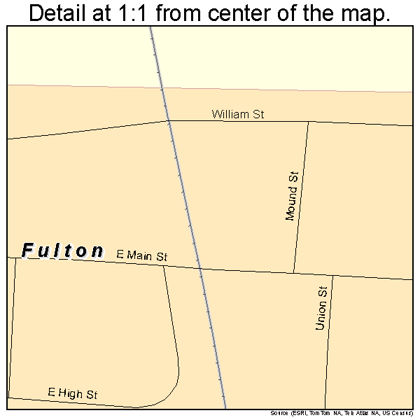 Fulton, Ohio road map detail