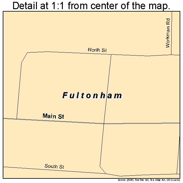 Fultonham, Ohio road map detail
