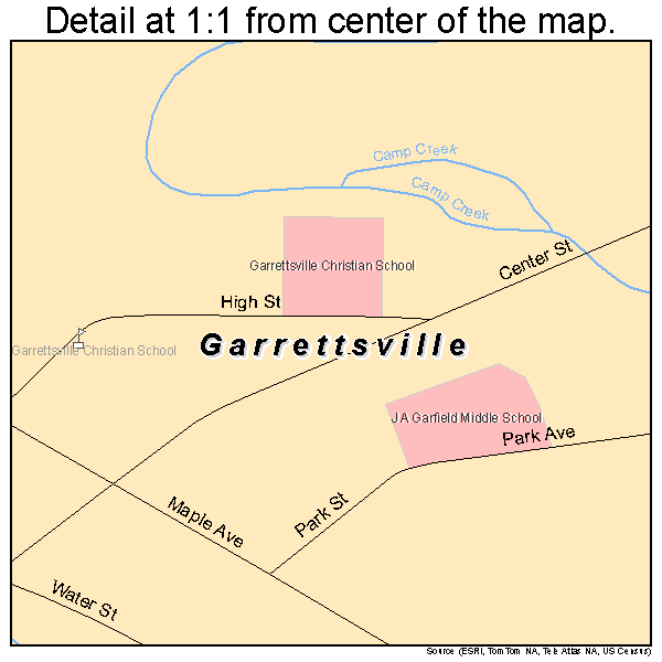 Garrettsville, Ohio road map detail