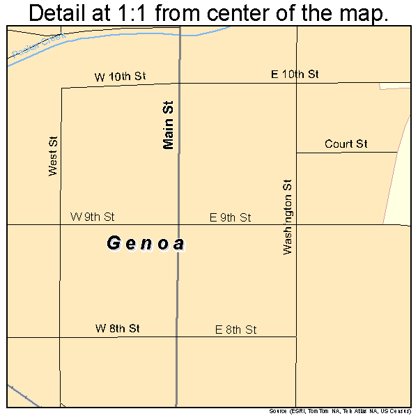 Genoa, Ohio road map detail