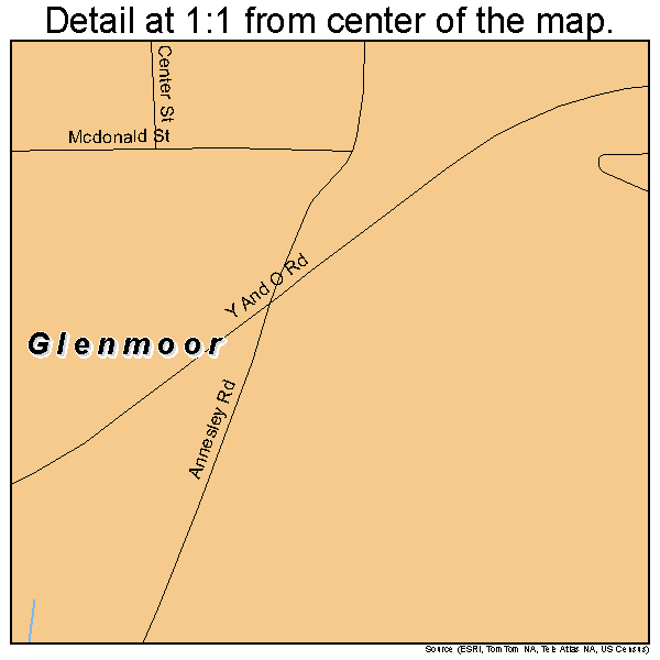 Glenmoor, Ohio road map detail