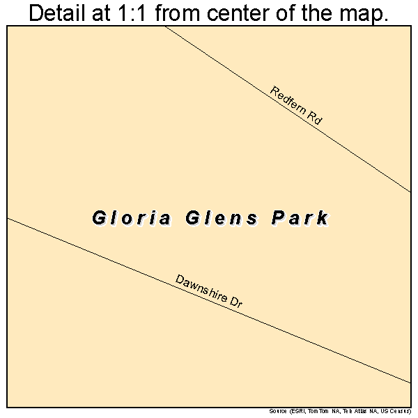 Gloria Glens Park, Ohio road map detail