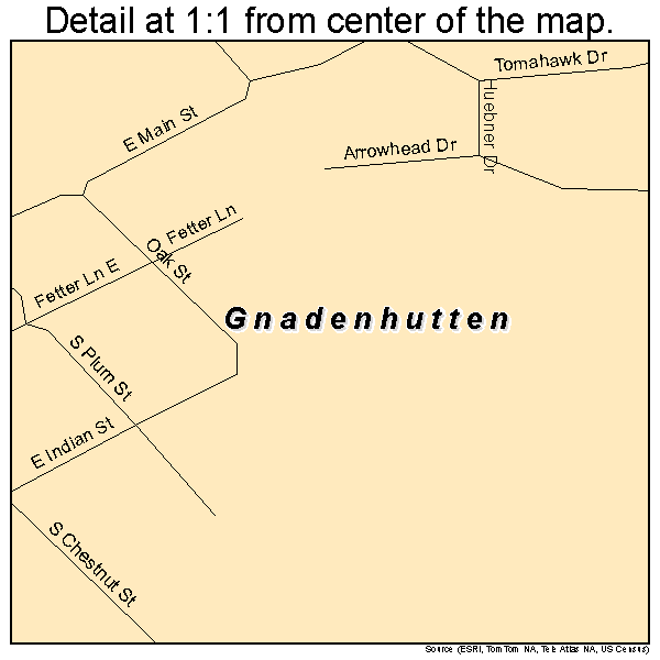 Gnadenhutten, Ohio road map detail