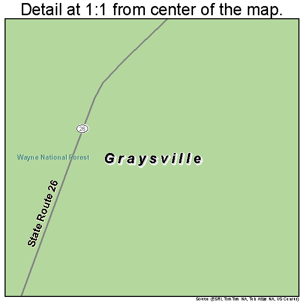 Graysville, Ohio road map detail