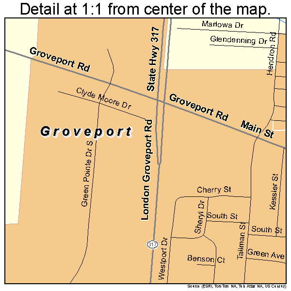 Groveport, Ohio road map detail