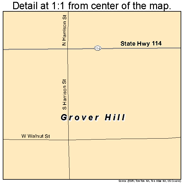 Grover Hill, Ohio road map detail