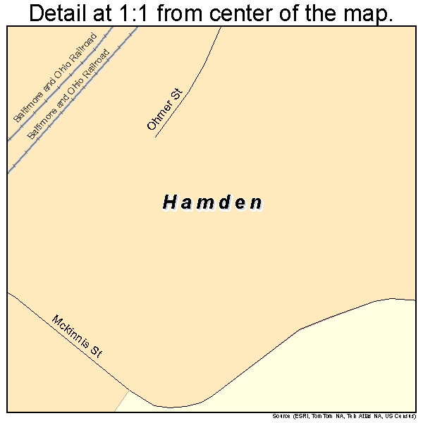 Hamden, Ohio road map detail