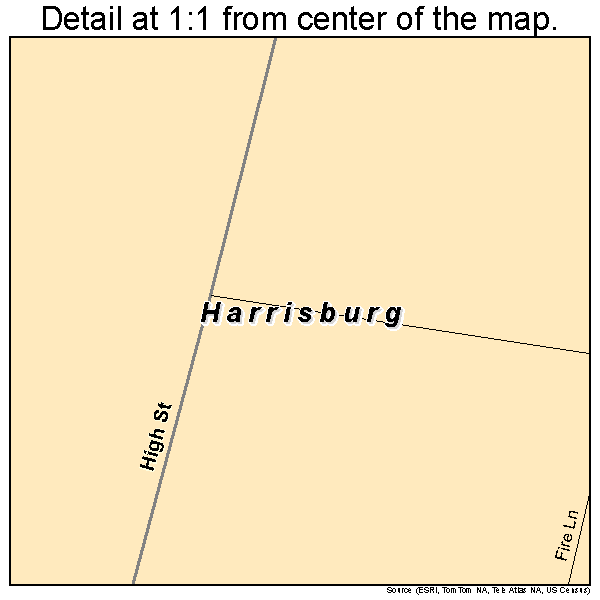 Harrisburg, Ohio road map detail