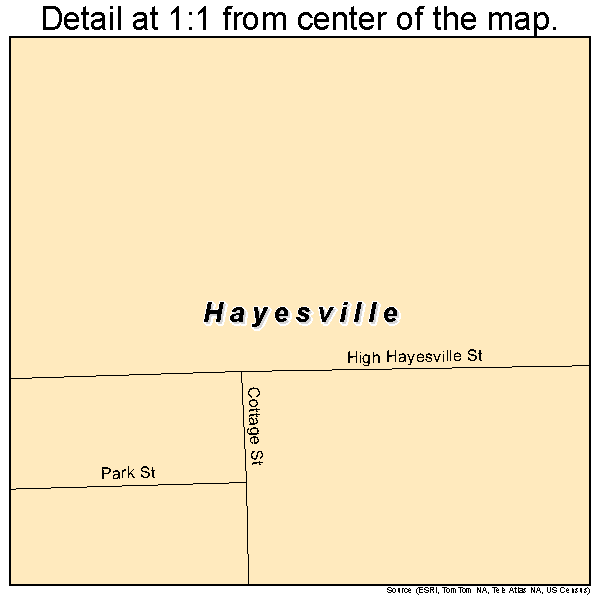 Hayesville, Ohio road map detail
