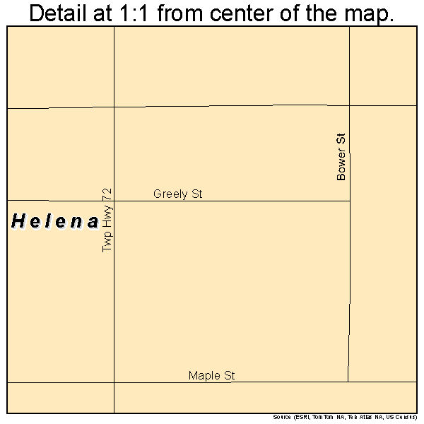 Helena, Ohio road map detail