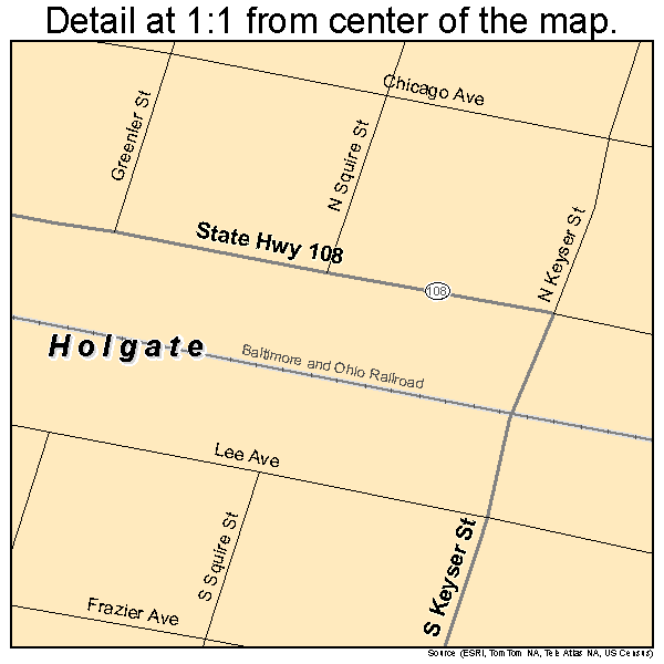 Holgate, Ohio road map detail