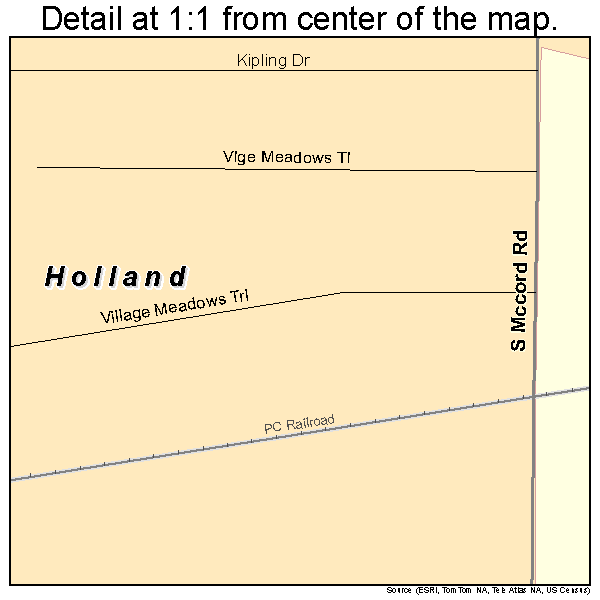 Holland, Ohio road map detail