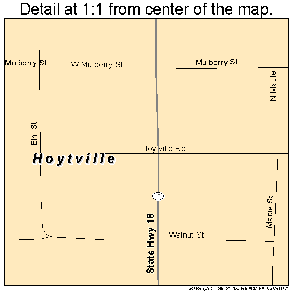 Hoytville, Ohio road map detail