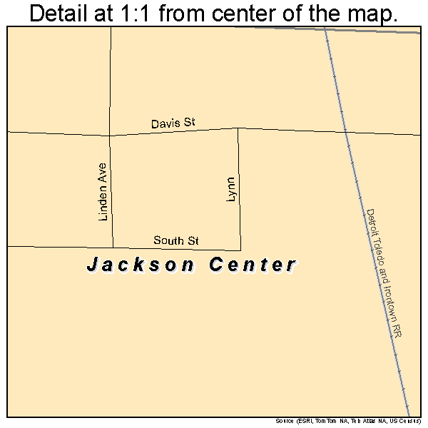 Jackson Center, Ohio road map detail