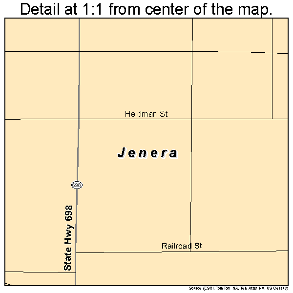 Jenera, Ohio road map detail