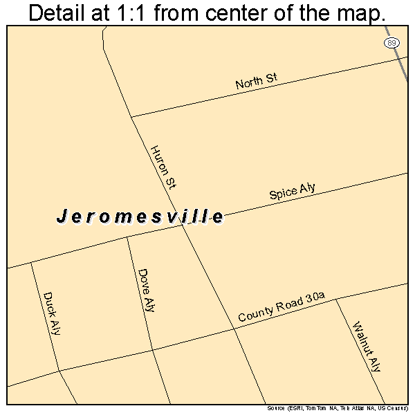 Jeromesville, Ohio road map detail