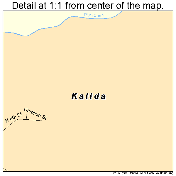 Kalida, Ohio road map detail
