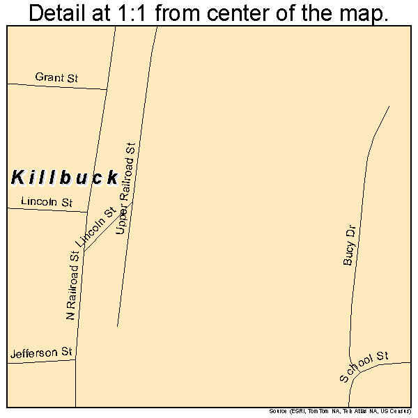 Killbuck, Ohio road map detail