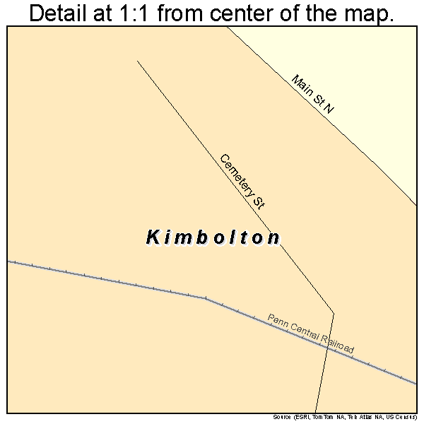 Kimbolton, Ohio road map detail