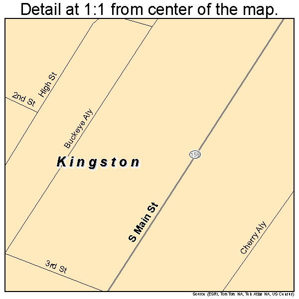 Kingston, Ohio road map detail