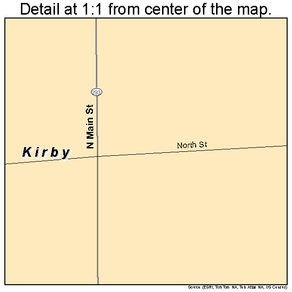 Kirby, Ohio road map detail