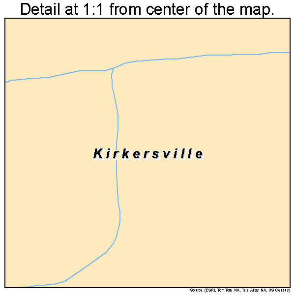 Kirkersville, Ohio road map detail