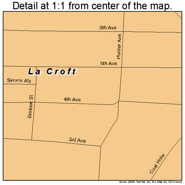 La Croft, Ohio road map detail