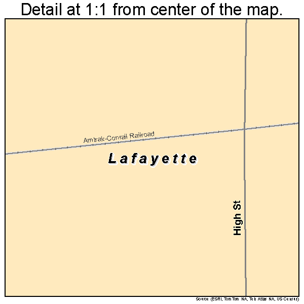 Lafayette, Ohio road map detail