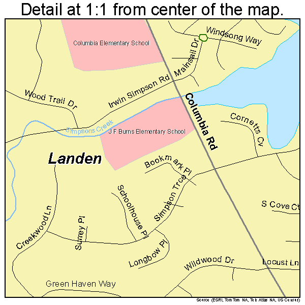 Landen, Ohio road map detail