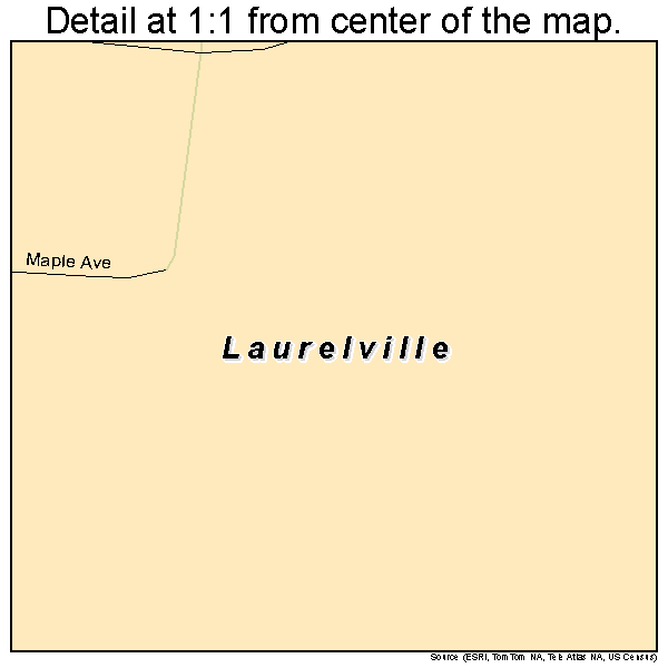 Laurelville, Ohio road map detail