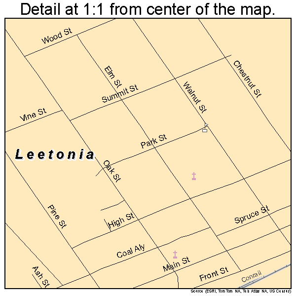 Leetonia, Ohio road map detail