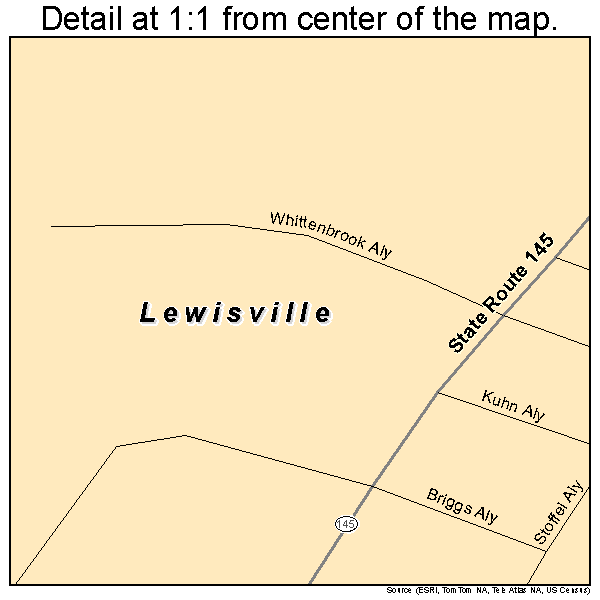 Lewisville, Ohio road map detail