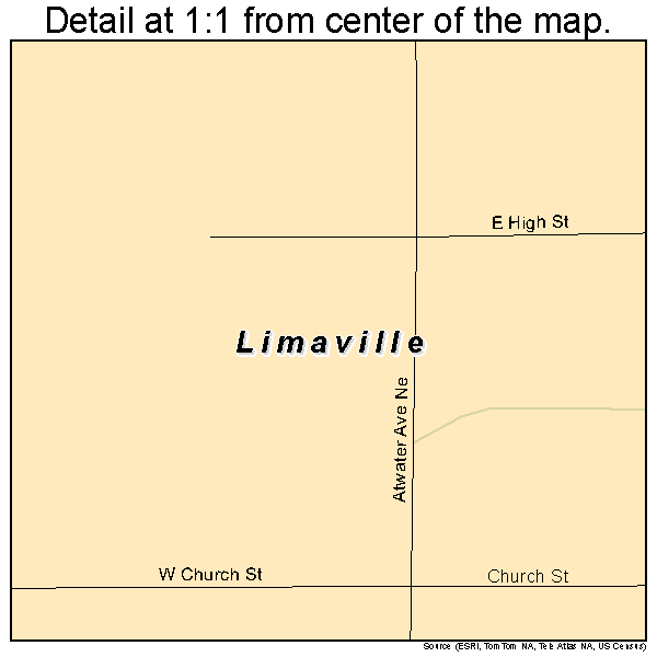 Limaville, Ohio road map detail