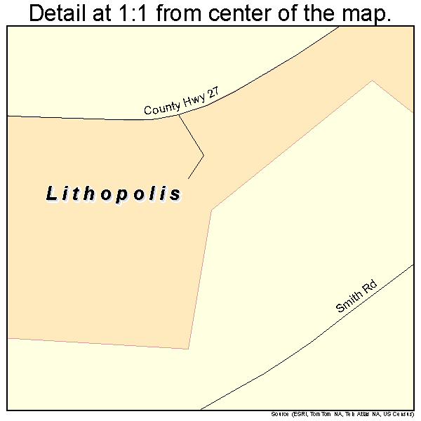 Lithopolis, Ohio road map detail