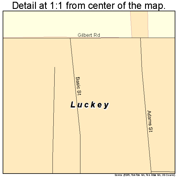 Luckey, Ohio road map detail