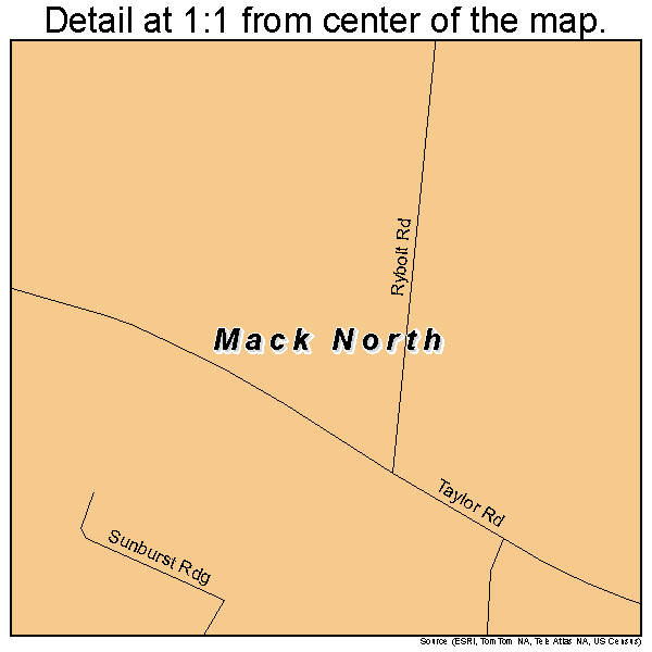 Mack North, Ohio road map detail