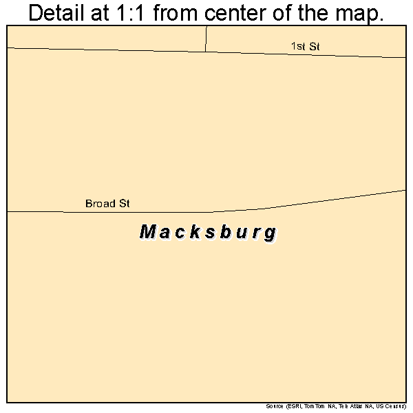 Macksburg, Ohio road map detail