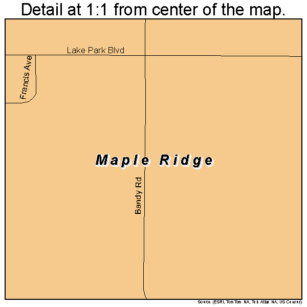 Maple Ridge, Ohio road map detail