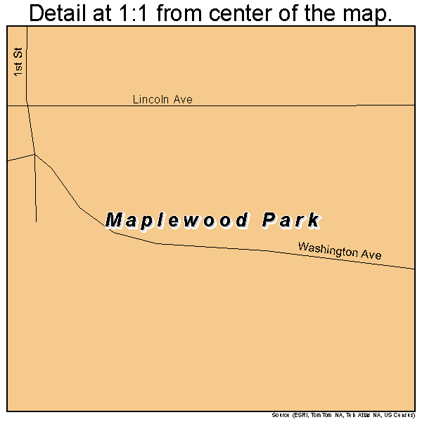 Maplewood Park, Ohio road map detail