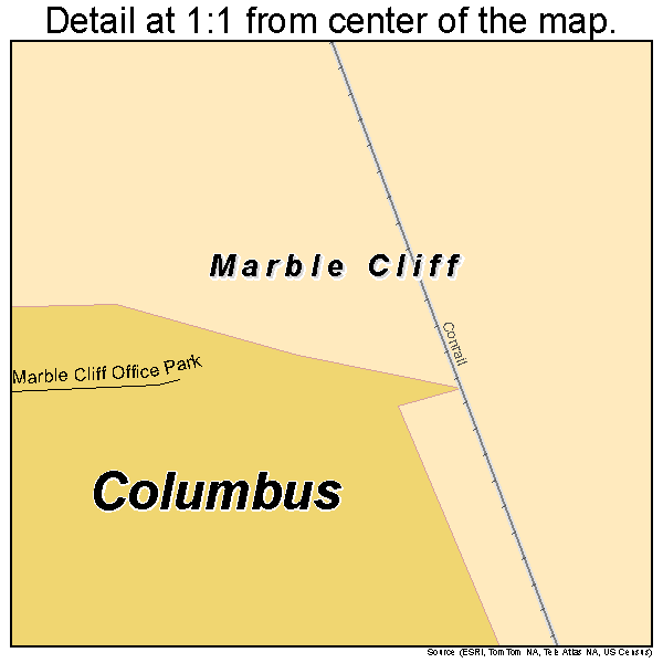 Marble Cliff, Ohio road map detail