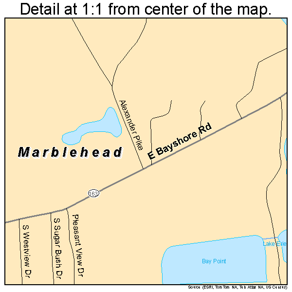 Marblehead, Ohio road map detail
