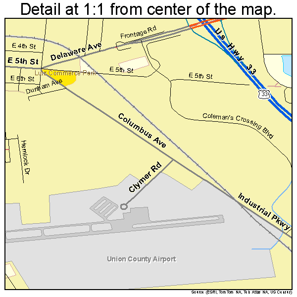 Marysville, Ohio road map detail